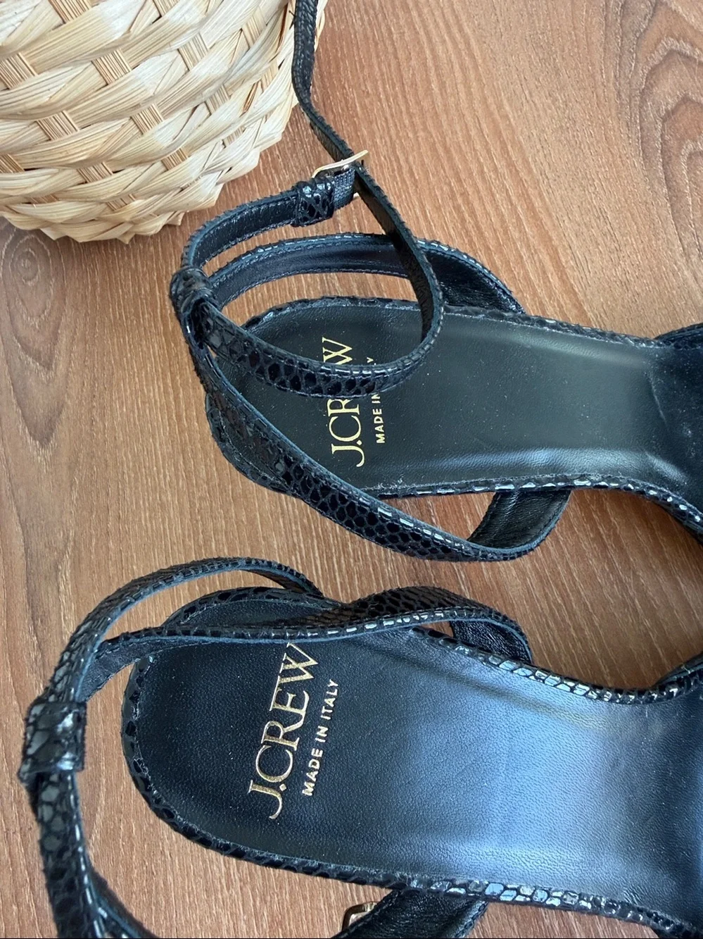 J.Crew Italian Leather Bow Slingback Heels Black Size 8 NWT